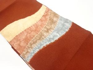 縮緬地絞り曲線模様名古屋帯